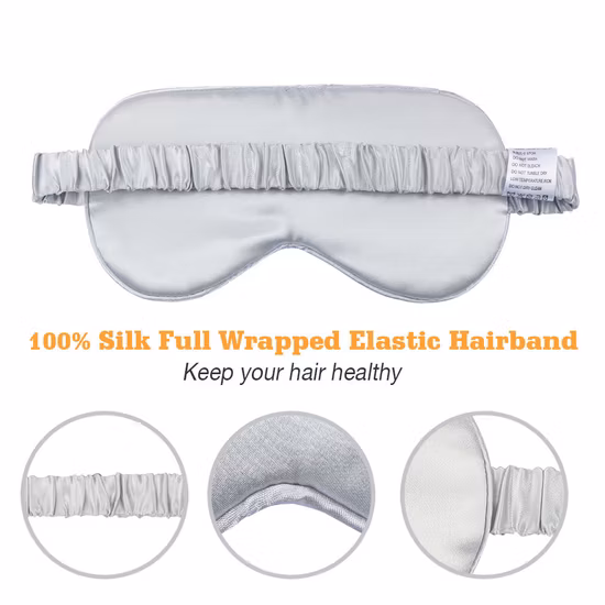 Antifaz para dormir de seda impresa personalizada con bolsa