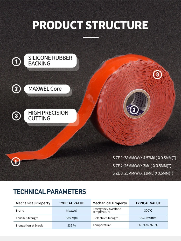 Waterproof Silicone Rubber Sealing Self Fusing Tape