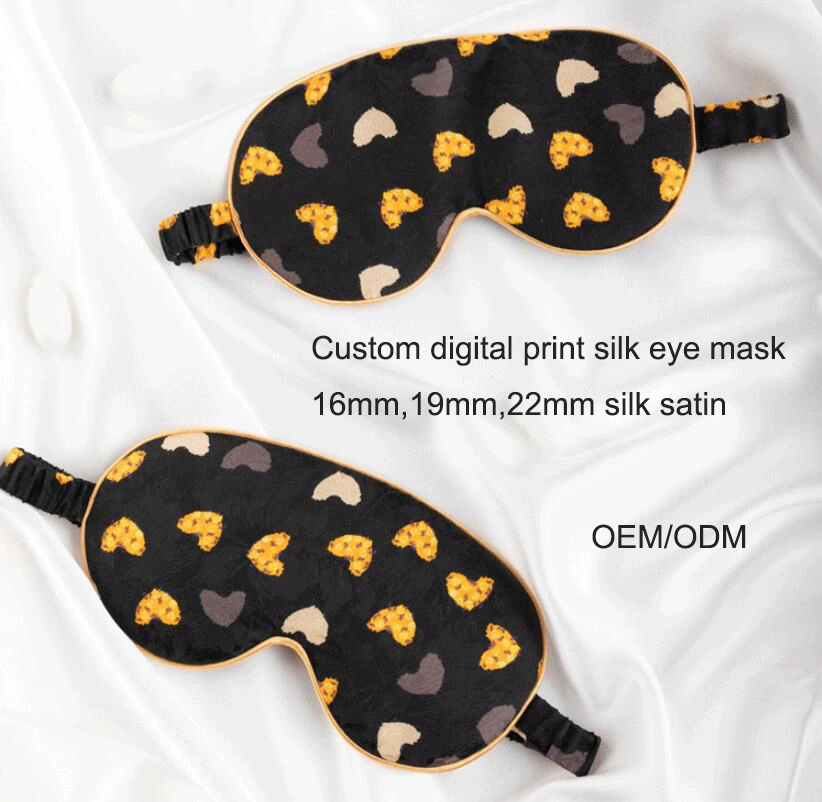 Customize Double Laye Elastic Strap Soft Eye Cover Travel Silk Sleep Eye Mask