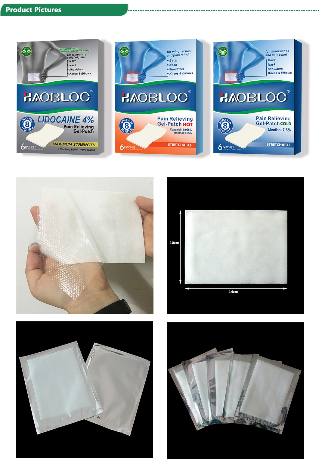 New Arrivals Lidocaine Pain Relieving Cooling Gel Patch